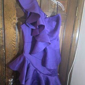 Elegant Purple One-Shoulder Dress